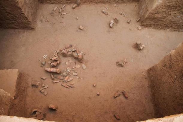 咸陽發現規模最大最完整隋代家族墓園 由方形圍溝和7座墓葬組成